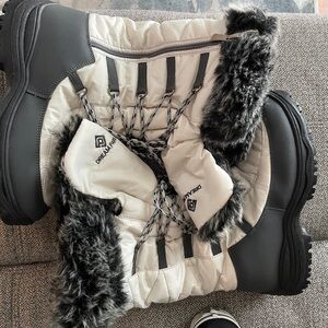 Dream snow boots, size 9, lined, waterproof, white/gray/black. Gently used.